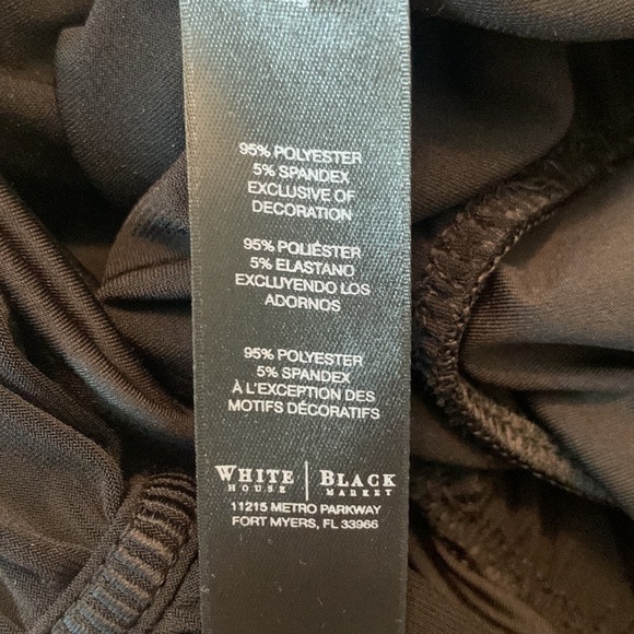 WHBM Black Long Sleeved Mini Dress w/ Gold Shoulder Detail - Picture 16 of 17